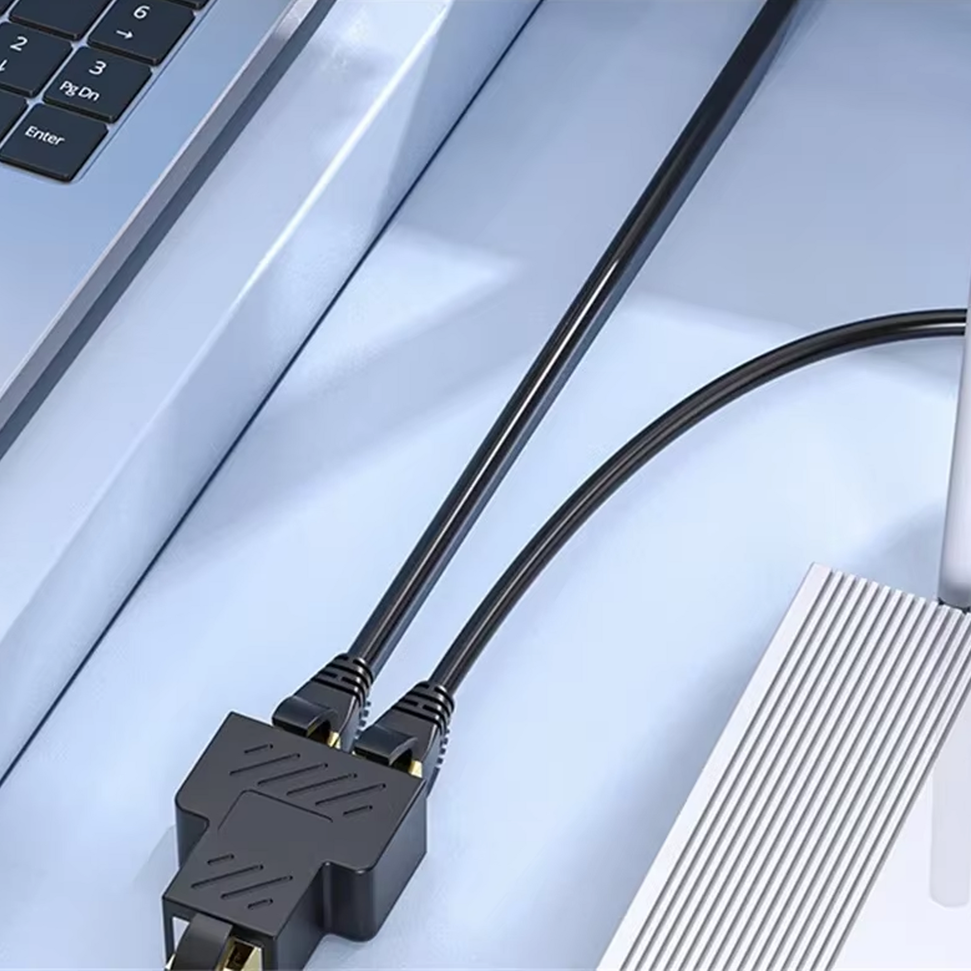 RJ45 Splitter - 1 In / 2 Uit - Zwart-4