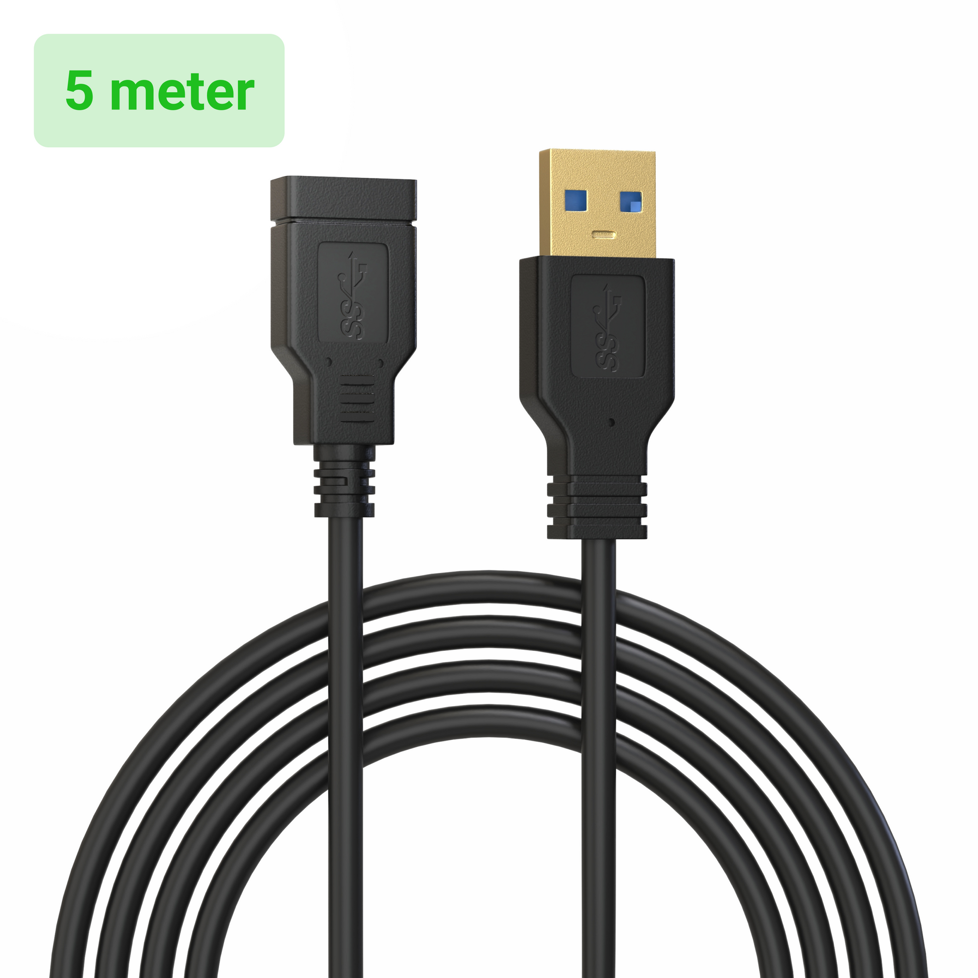 USB-A Verlengkabel - 5 Meter - Zwart-2