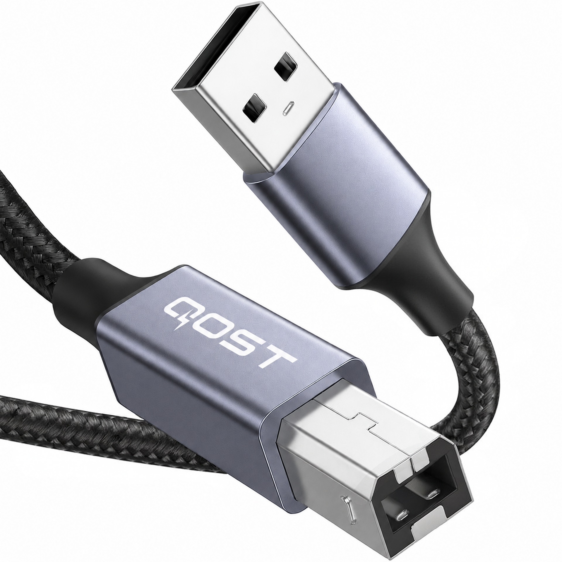 USB-A naar Printerkabel 2.0 - 2 Meter - Spacegrey