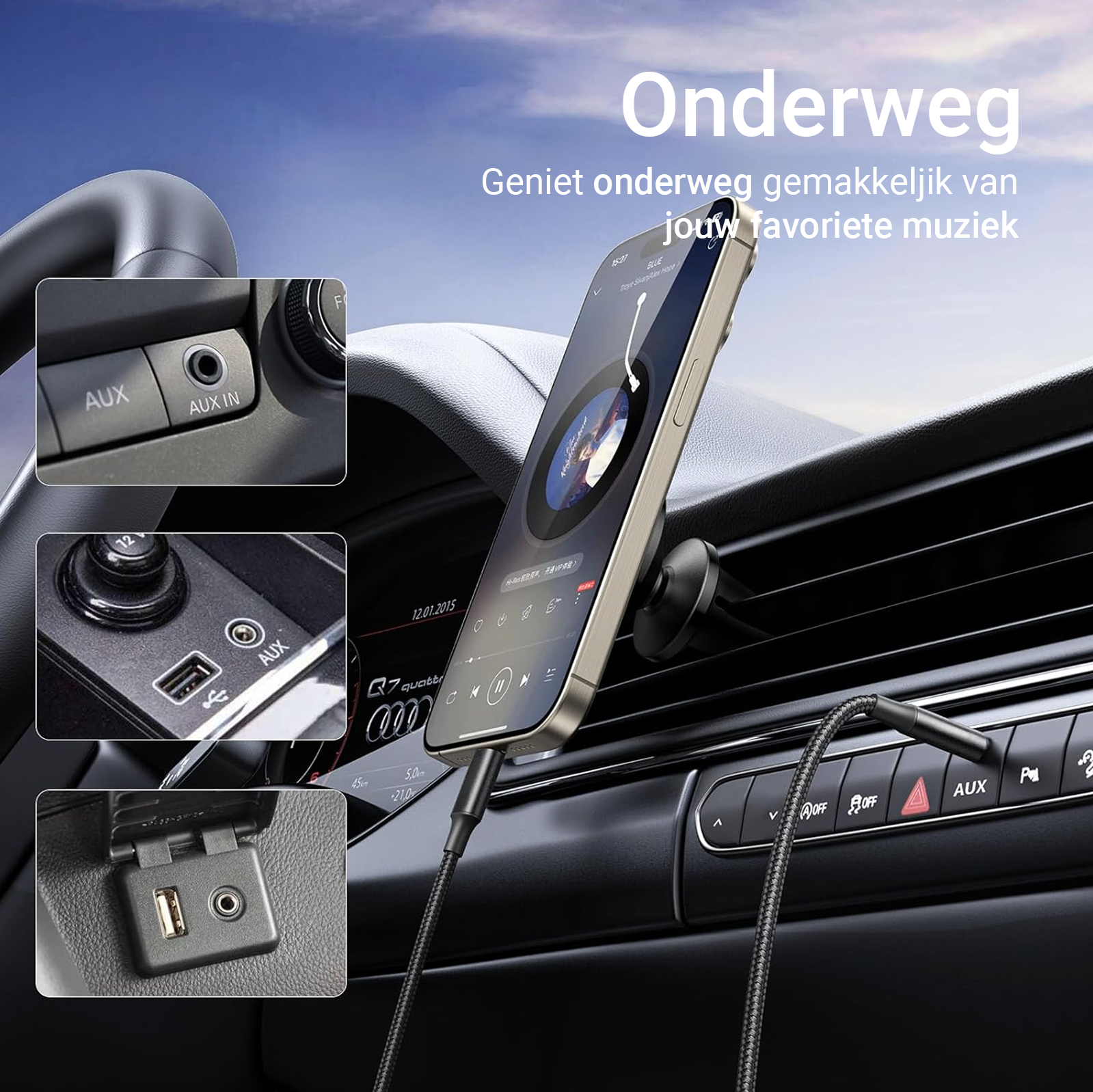 Lightning naar Aux Kabel - 2 Meter - Zwart-3