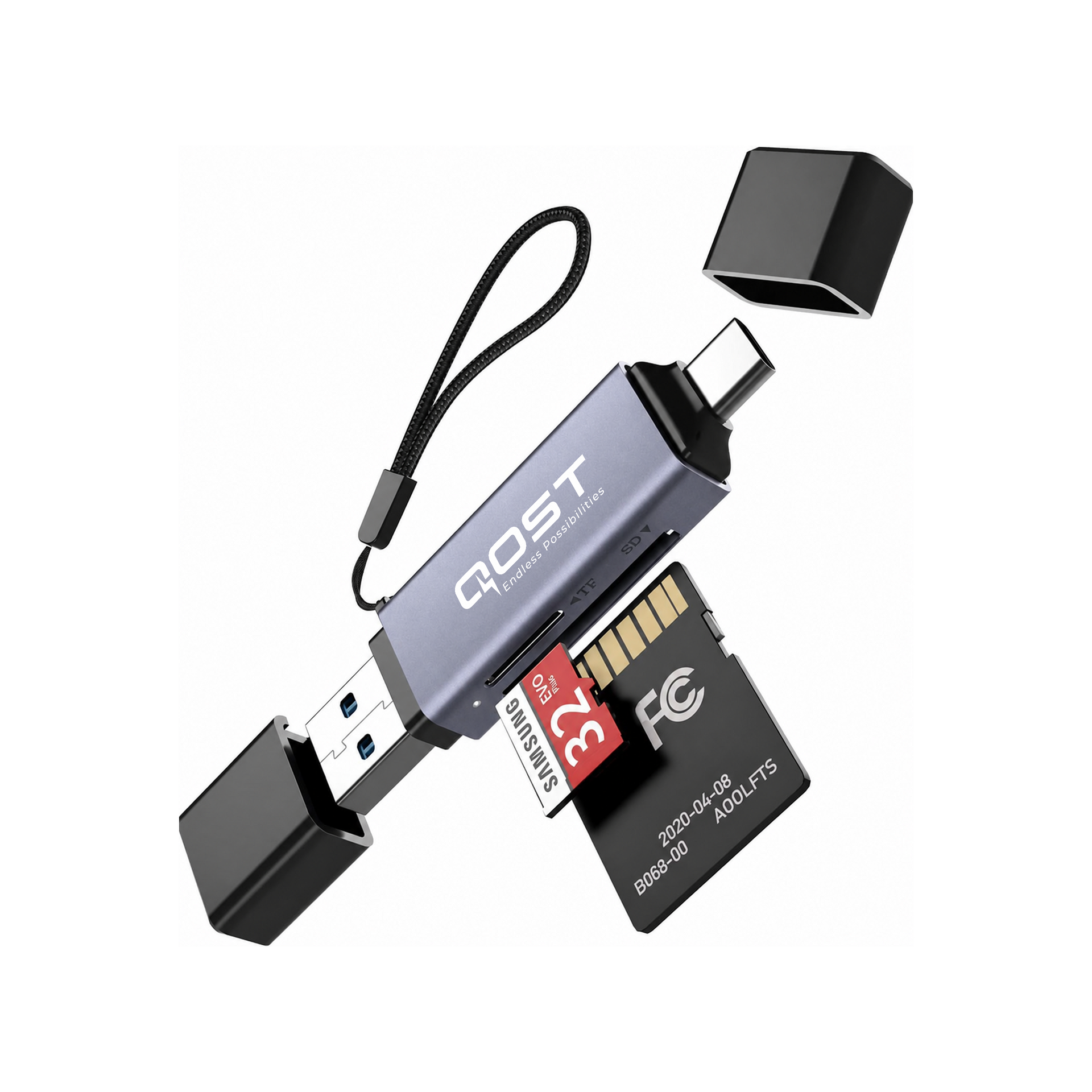 SD-Kaart Lezer USB-C / USB-A - Spacegrey