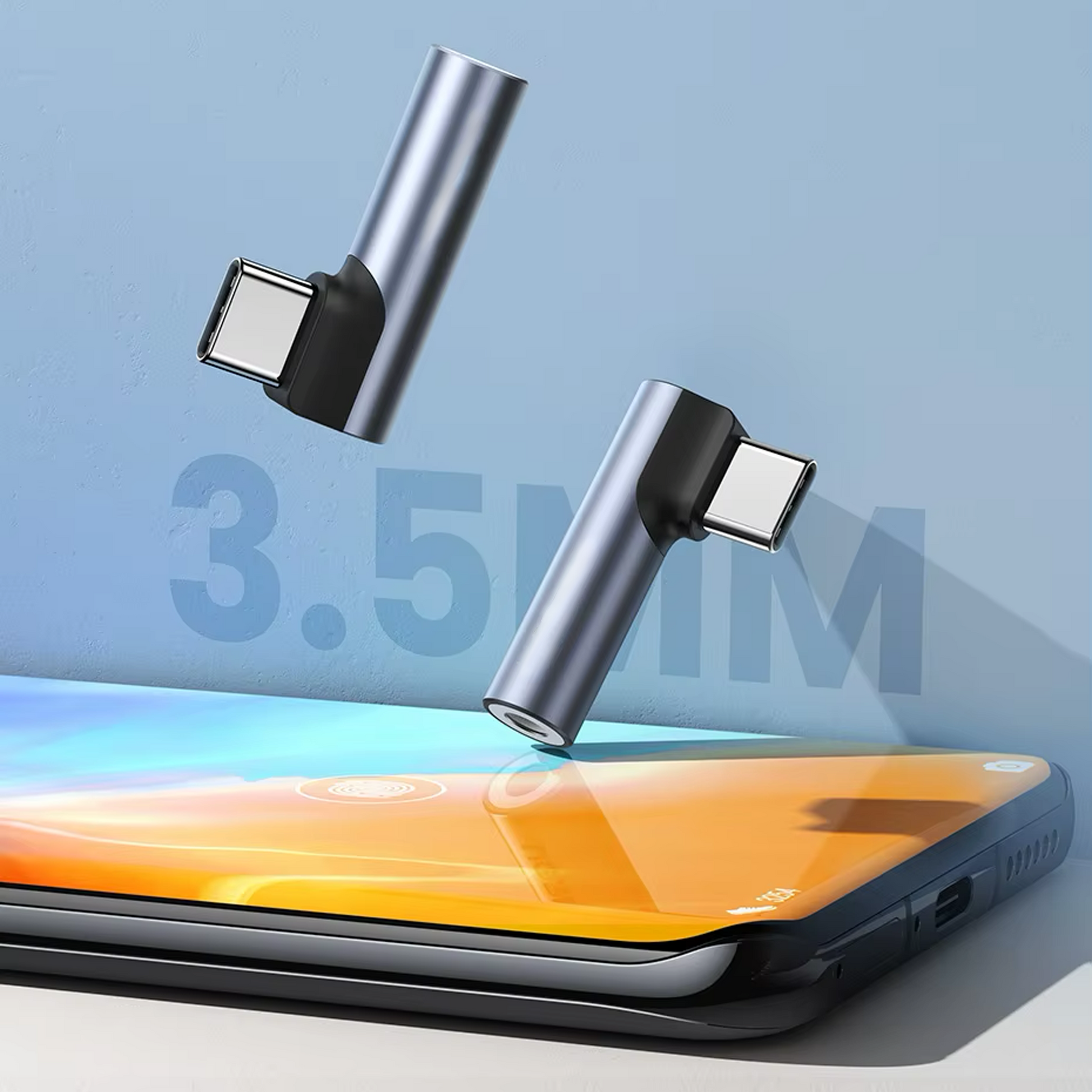 USB-C naar Aux Adapter - Haaks - Spacegrey-6