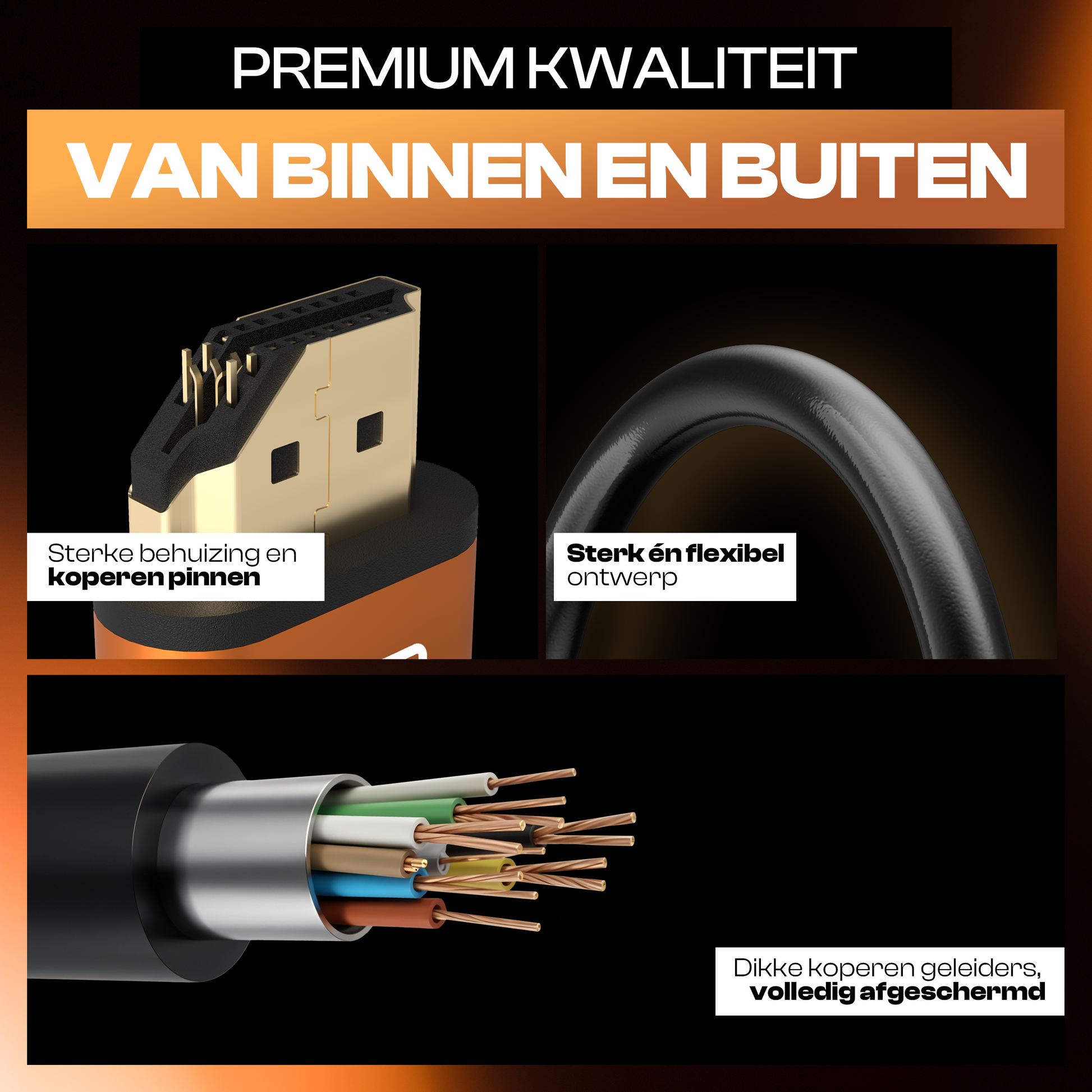 Premium HDMI Kabel 2.1 - Oranje - 1.5 Meter-6