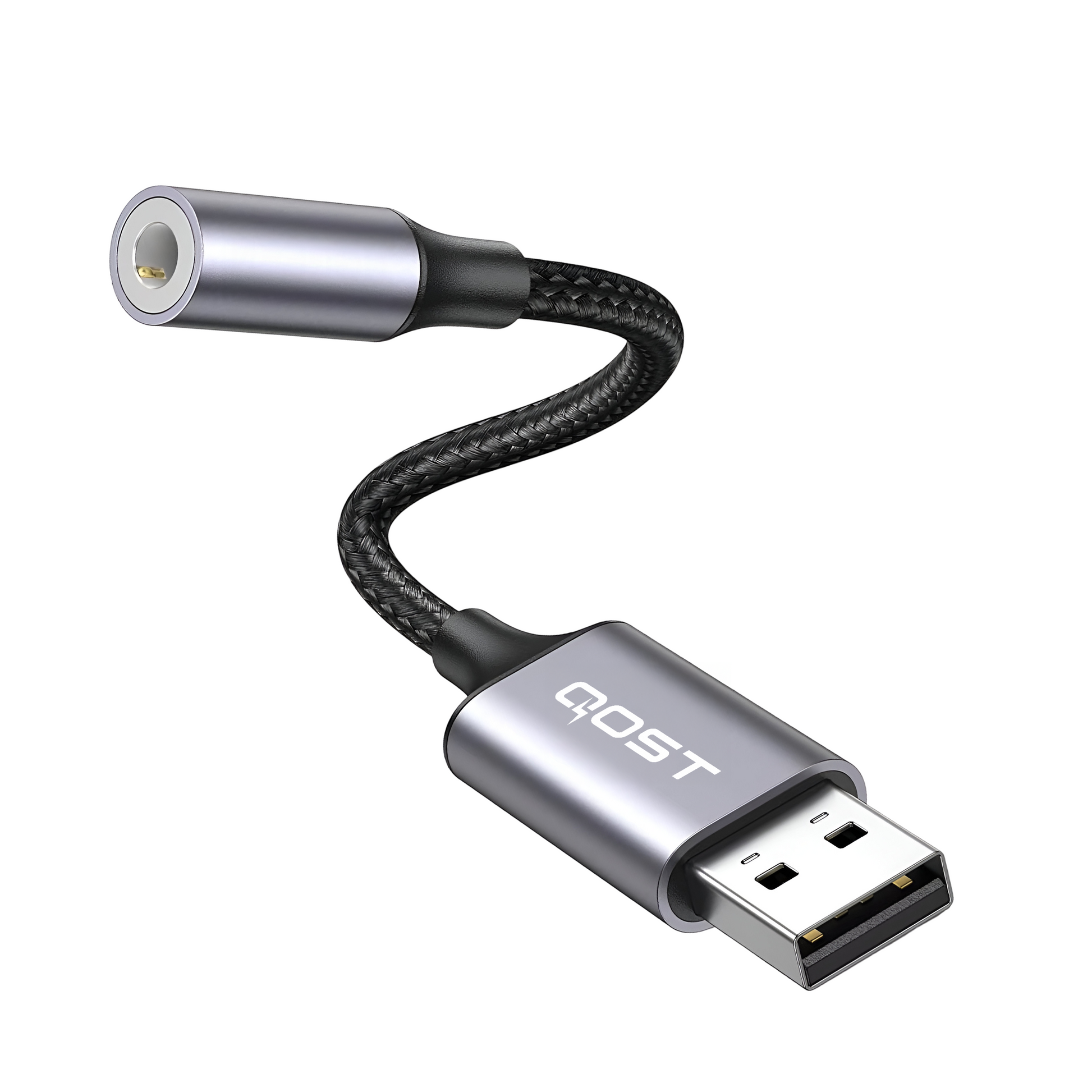 USB-A naar Aux Adapter - Spacegrey-1
