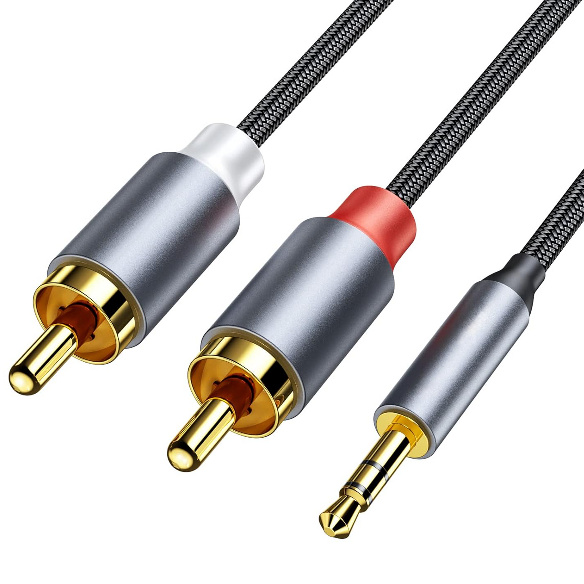 Aux naar RCA Kabel - 10 Meter - Spacegrey