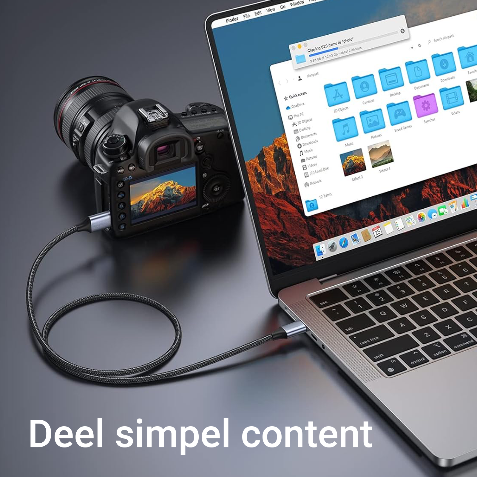 USB-C naar Micro USB-B Kabel - 2 Meter - Spacegrey-4