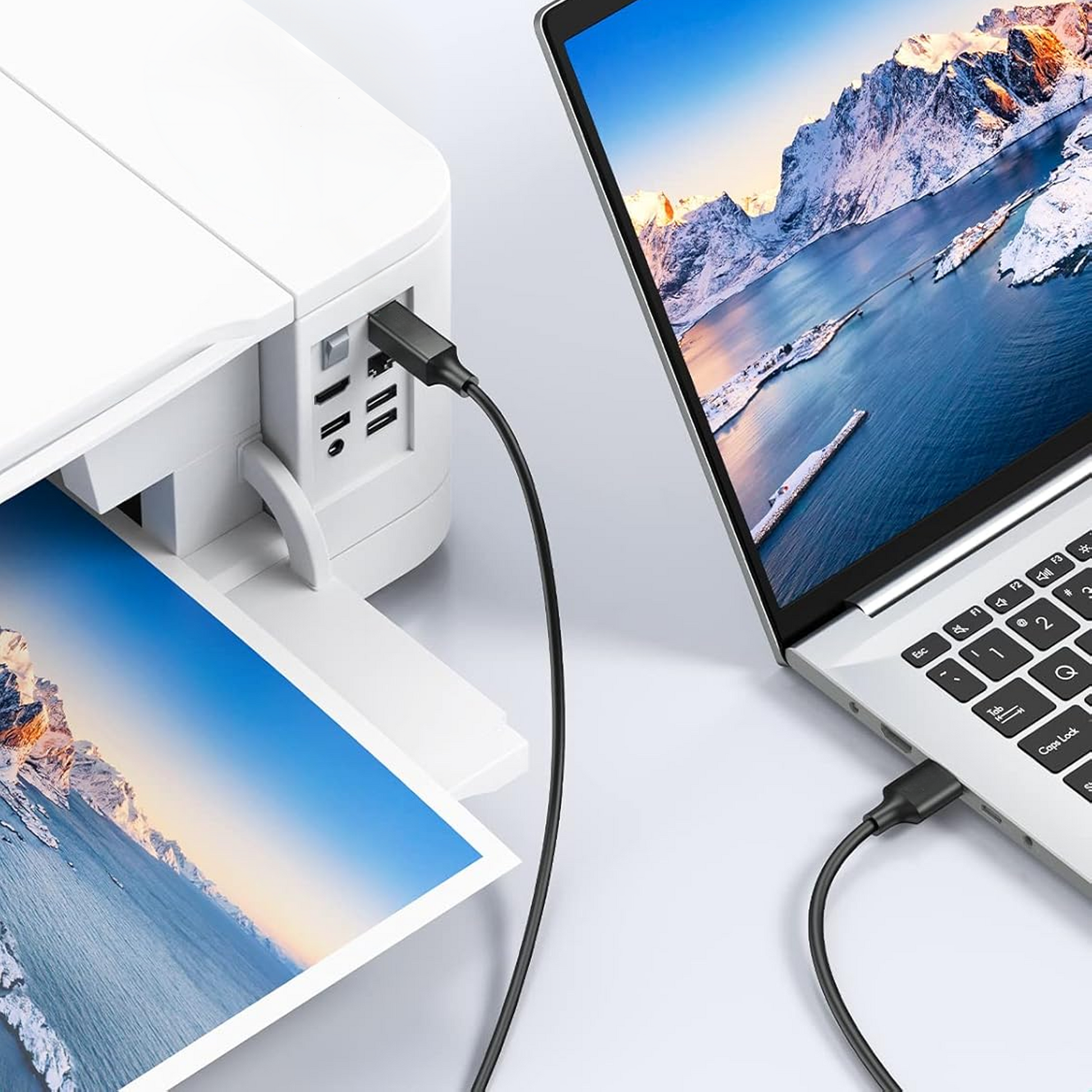 USB-A naar Printerkabel 3.0 - 0.5 Meter - Zwart-4