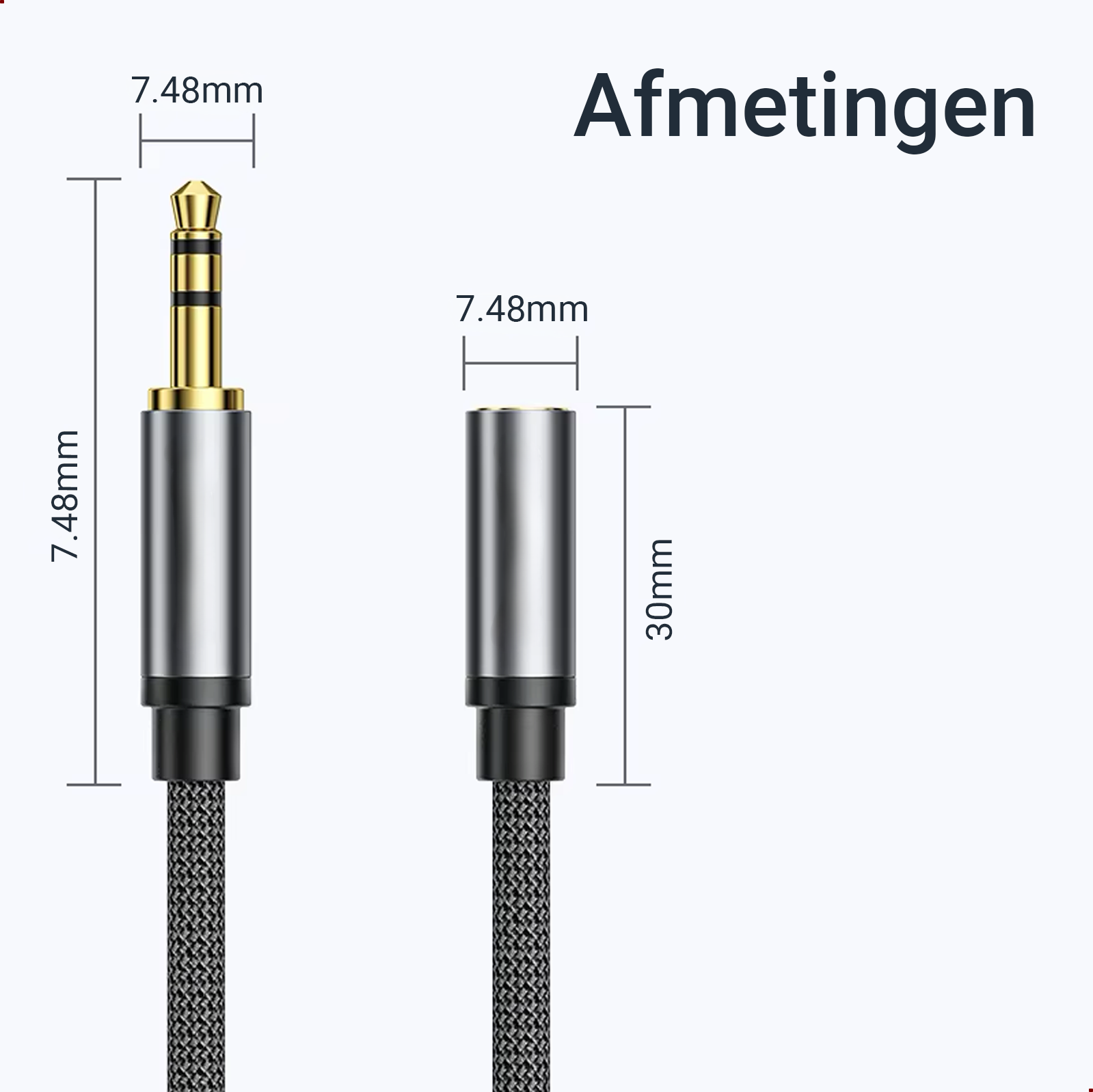 Aux Verlengkabel - 1 Meter - Spacegrey-4