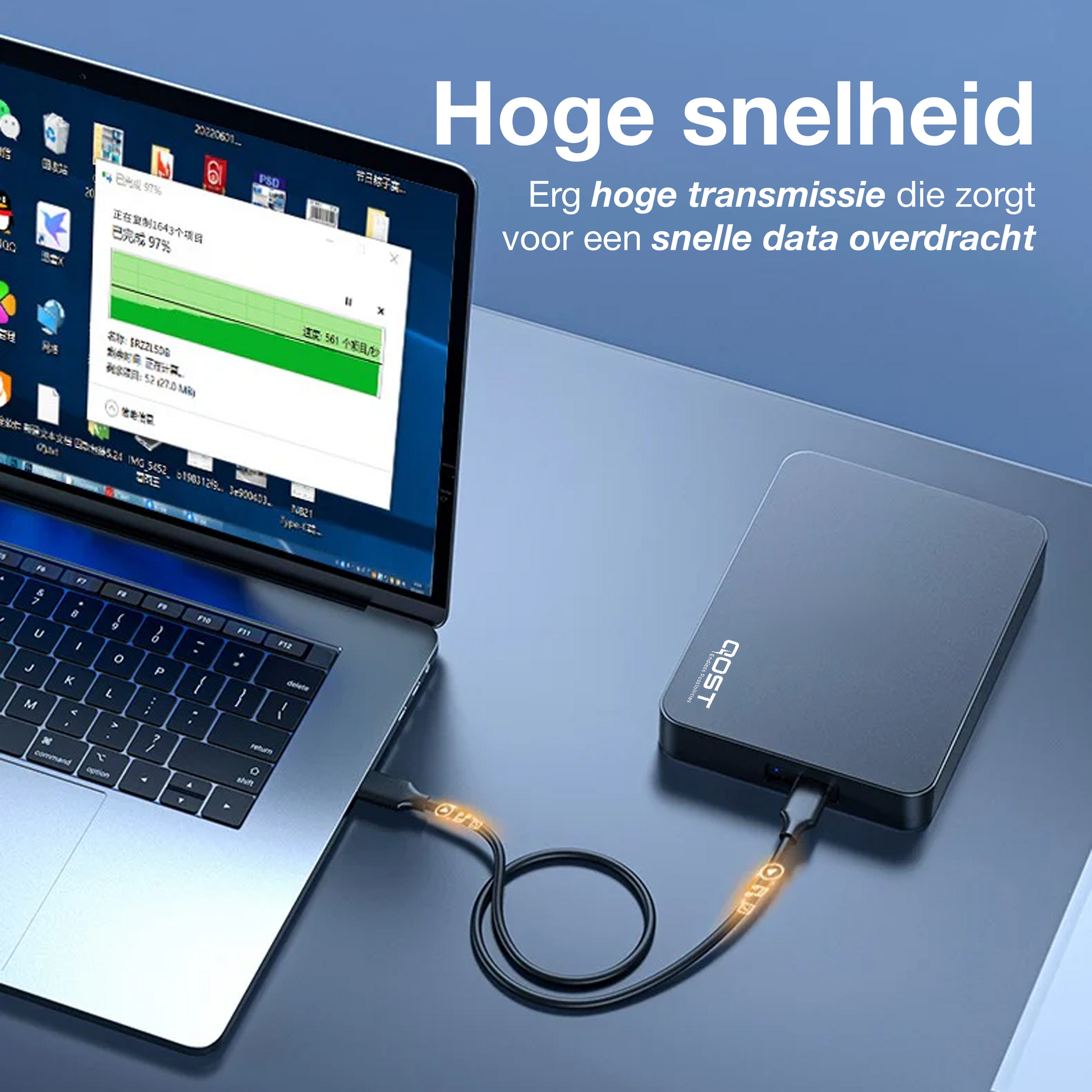 USB-A naar USB-A Kabel - 1 Meter - Zwart-3