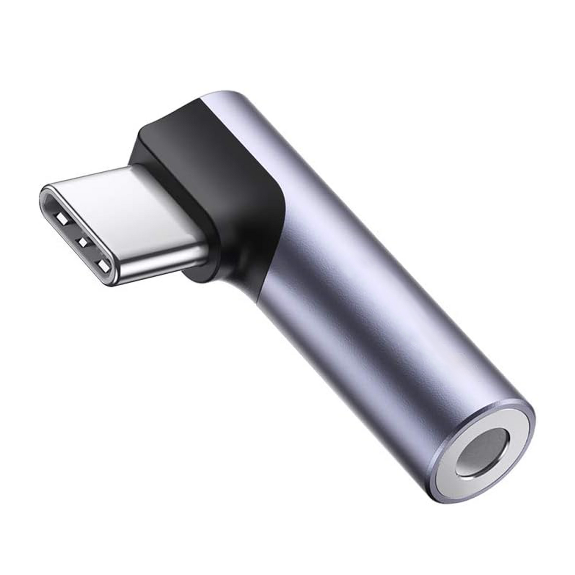 USB-C naar Aux Adapter - Haaks - Spacegrey-1