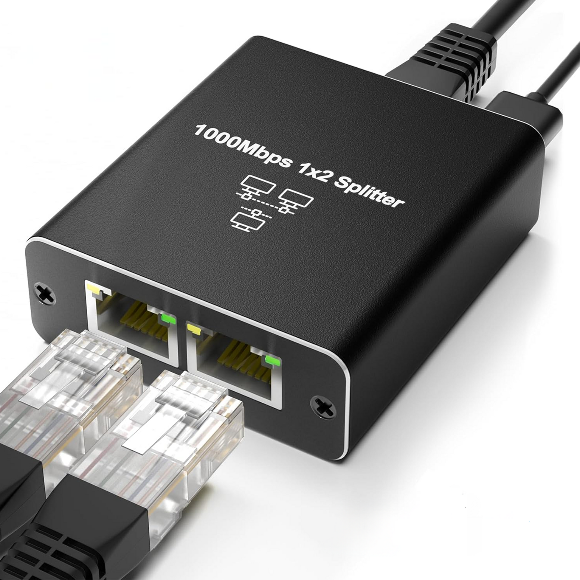 Ethernet Splitter - 1 In / 2 Uit - Zwart-1