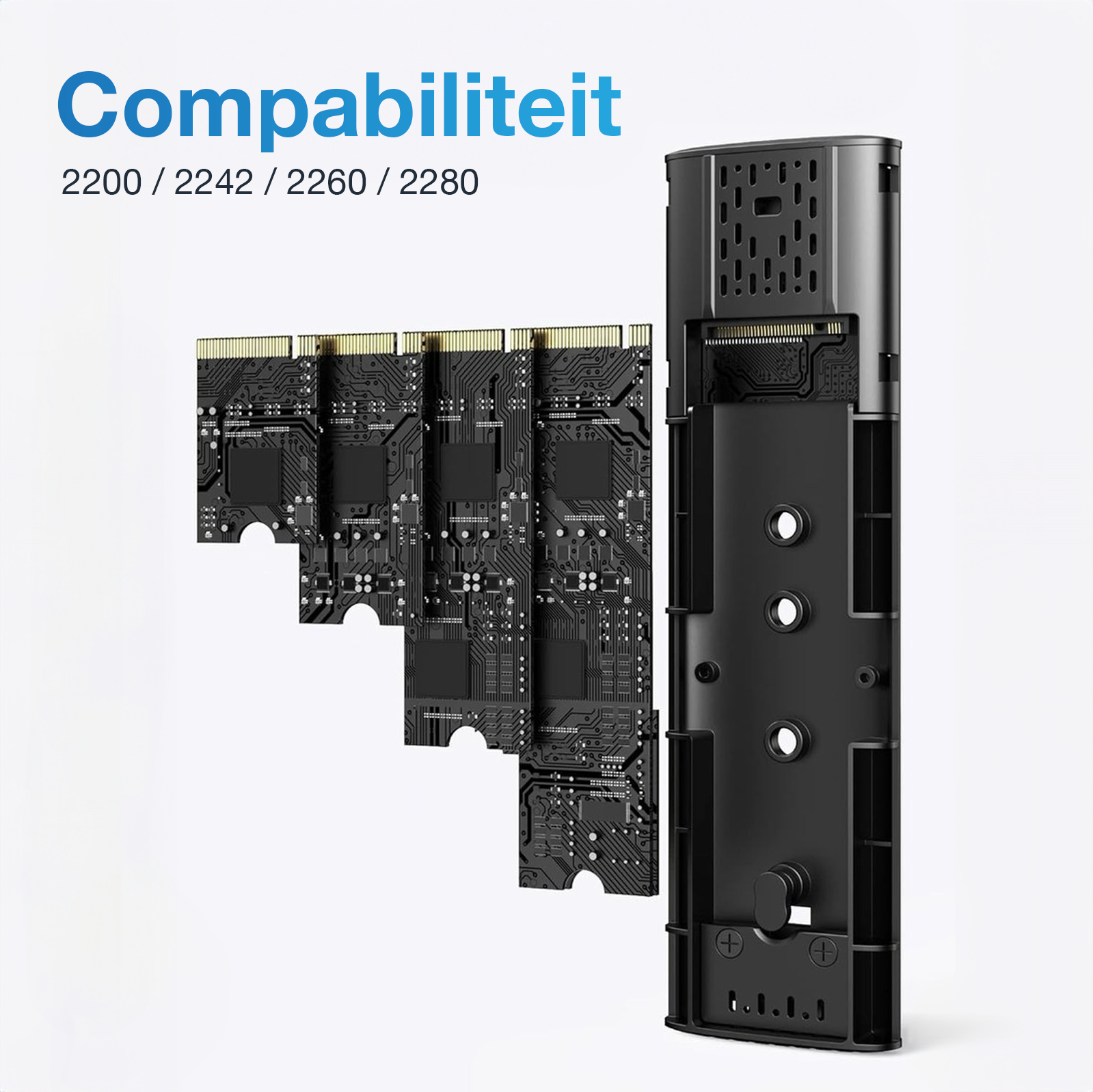 Aluminum M.2 SSD Behuizing - Zwart-3