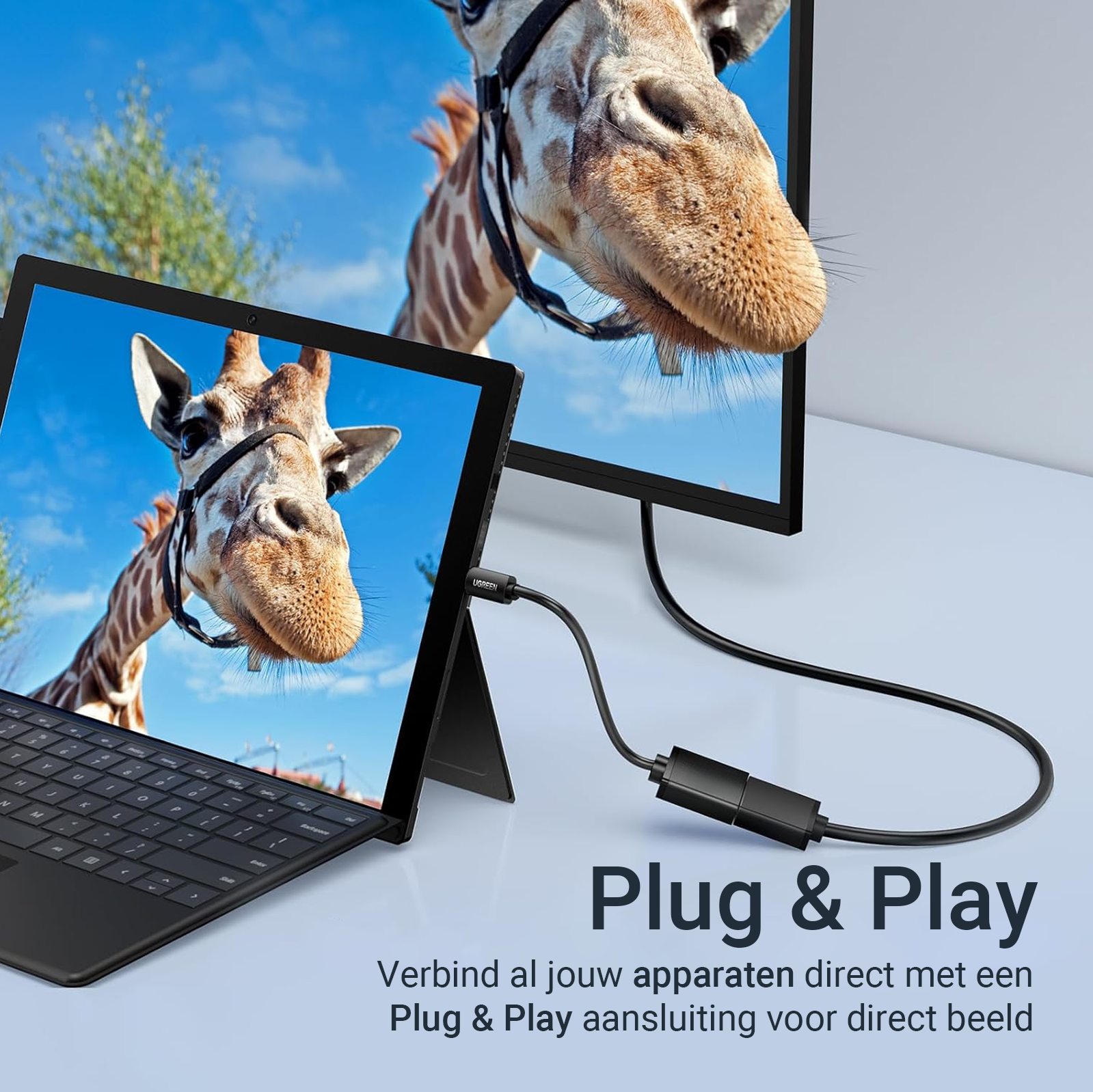 Micro HDMI naar HDMI Adapter - Zwart-2