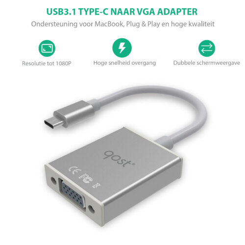 USB-C naar VGA - Zilver